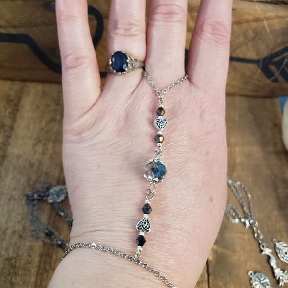 Celtic Heart Slave Bracelet Hand Chain Boho Belly Dancer Jewelry Stainless Steel - Picture 9 of 15